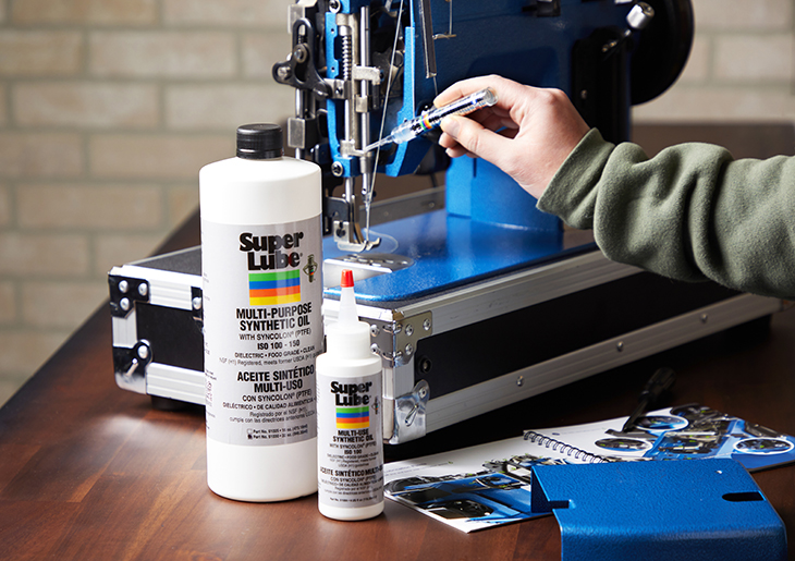 Super Lube Multiuse Oil is our favorite sewing machine oil for Sailrie sewing machines.
